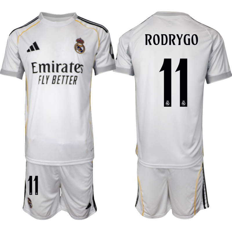 Men 2025-2026 Club Real Madrid home White 11 Soccer Jersey